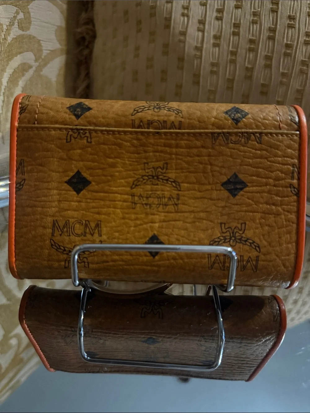 MCM Visetos Flap Wallet with Push-Lock Clasp preowned